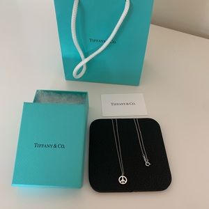 Tiffany Sterling Silver PEACE Sign Necklace